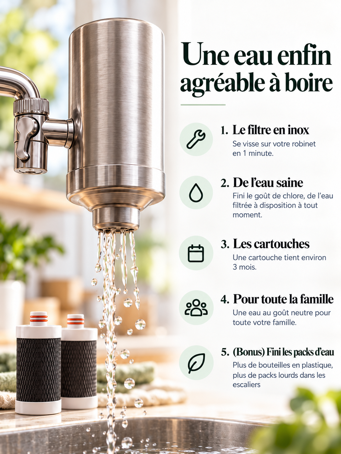 Puravo · Le robinet filtrant
