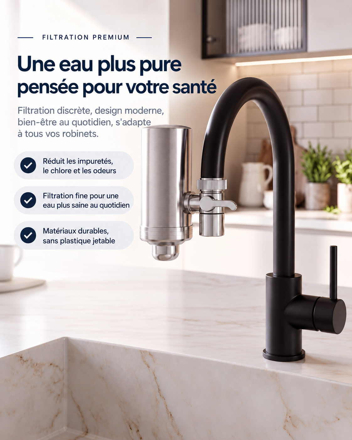 Puravo · Le robinet filtrant